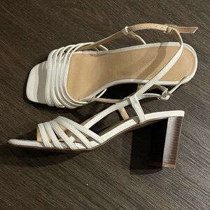 Ann Taylor White Strappy Heels